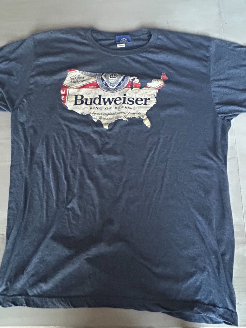 BKE Brew City Budweiser America Map T-Shirt Tee Size Large - Picture 2 of 11